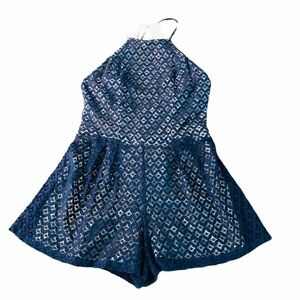 CITY TRIANGLES - GIRLS SIZE 9 BLUE SHORTS ROMPER